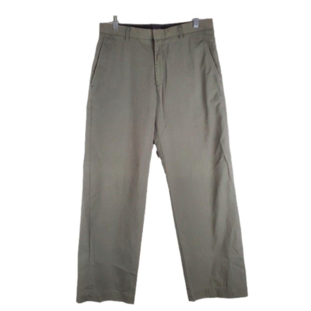 BANANA Republic‎ 33x30.5 Green Chino pants Cotton nylon blend flat front